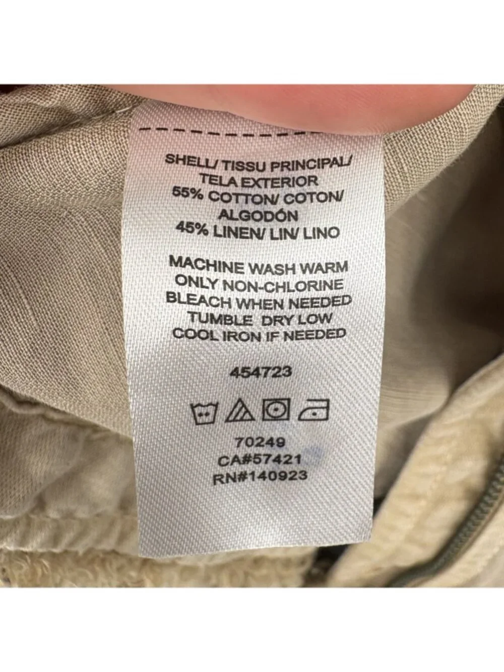 LOFT Women's Linen Blend Utility Jacket XL Beige Frayed Trim Military Safari